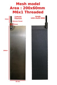 MMO Anode + Cathode electrodes for chlorinator or lab chlorate electrolysis