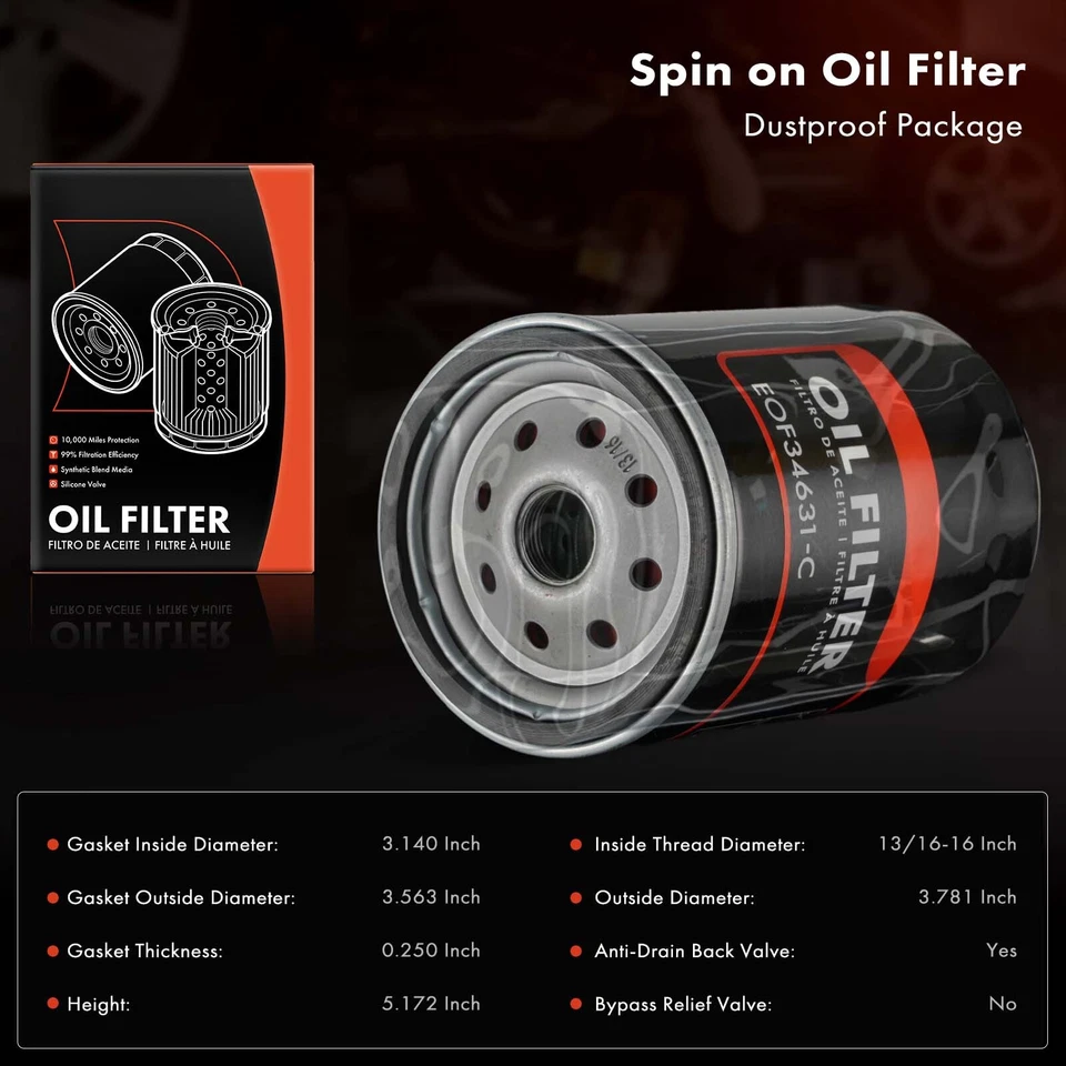 12Pcs Engine Oil Filter for GMC C3500 C3500HD Jimmy K1500 10K Miles Protection - Image 2 of 4
