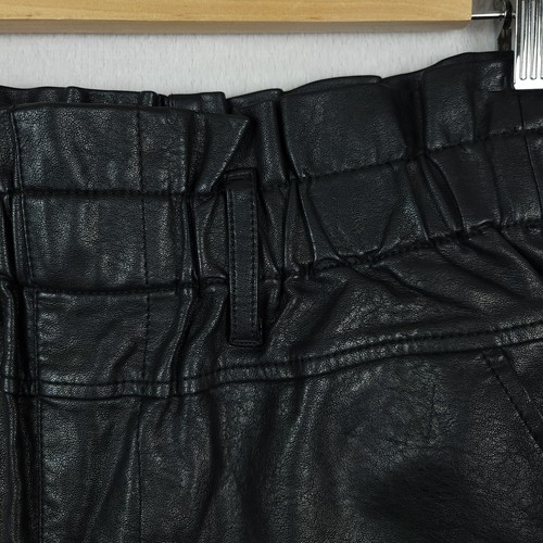 BDG UO Faux Leather Shorts Womens Small Black Vegan Paperbag High Waist - Picture 9 of 14