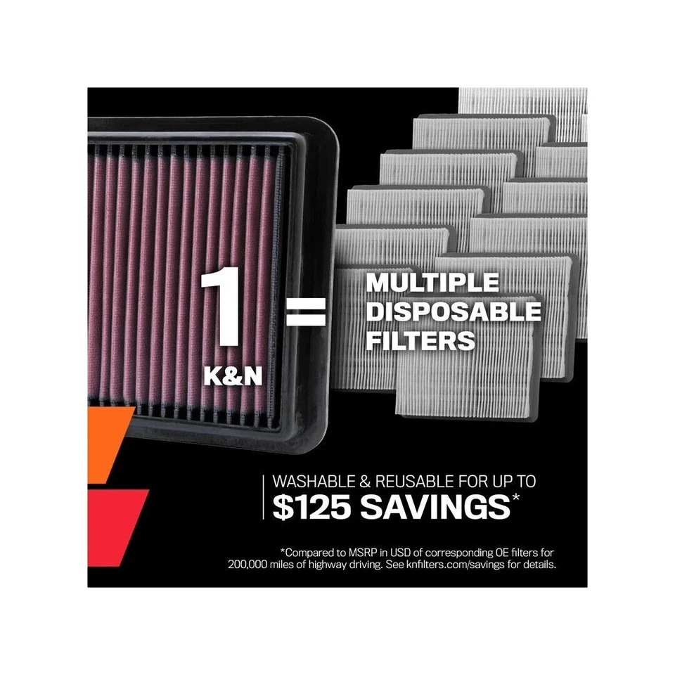 K&N High-Flow Replacement Air Filter for Ford Explorer Flex Taurus Fusion — 第 3/4 张图片