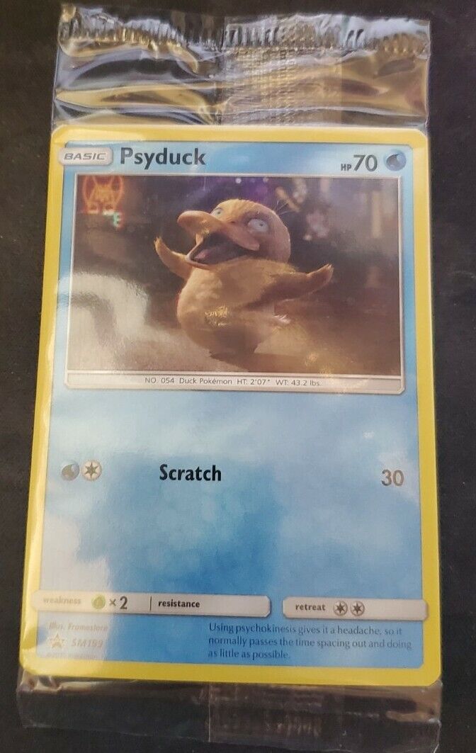 MINT SEALED SM199 Psyduck Promo Card Pokemon Detective MINT SEALED SM199 Psyduck Promo Card Pokemon Detective