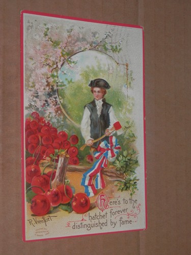 WASHINGTON'S BIRTHDAY - 1911 USED EMBOSSED POSTCARD - VEENFLIET - GARRE 1909 - Imagen 1 de 2
