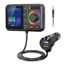 Wireless FM Transmitter 2.4A QC3.0 Dual USB Car AUX Adapter MP3 Music Player