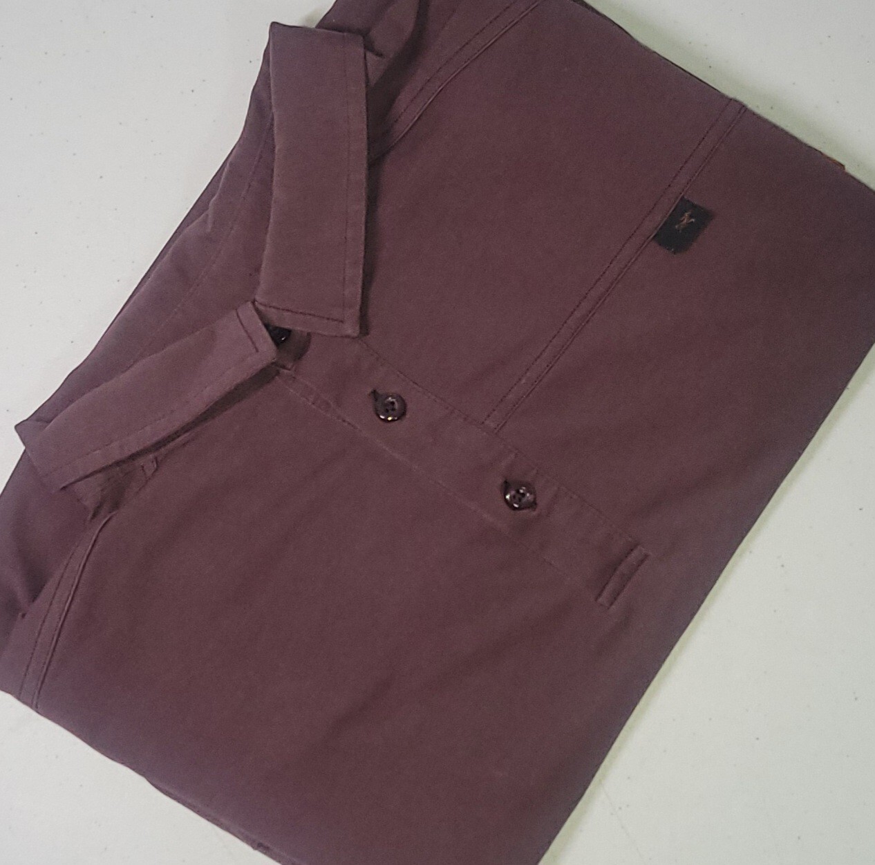 CAMICIA UOMO ARC'TERYX Taglia L Marrone Maniche Corta Polo Solido Camicia Golf