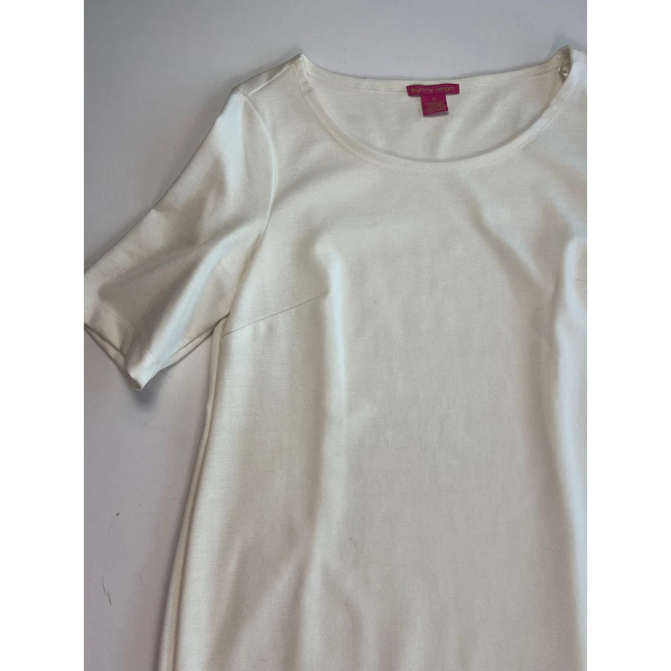 Vestido recto Sunny Leigh Color Block negro blanco dorado detalle cremallera lateral talla 10 Foto 4 de 4