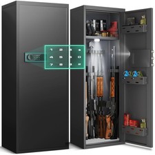Unassembled Large Digital Gun Cabinet,Gun Safe with Gun Support Removable Shelf