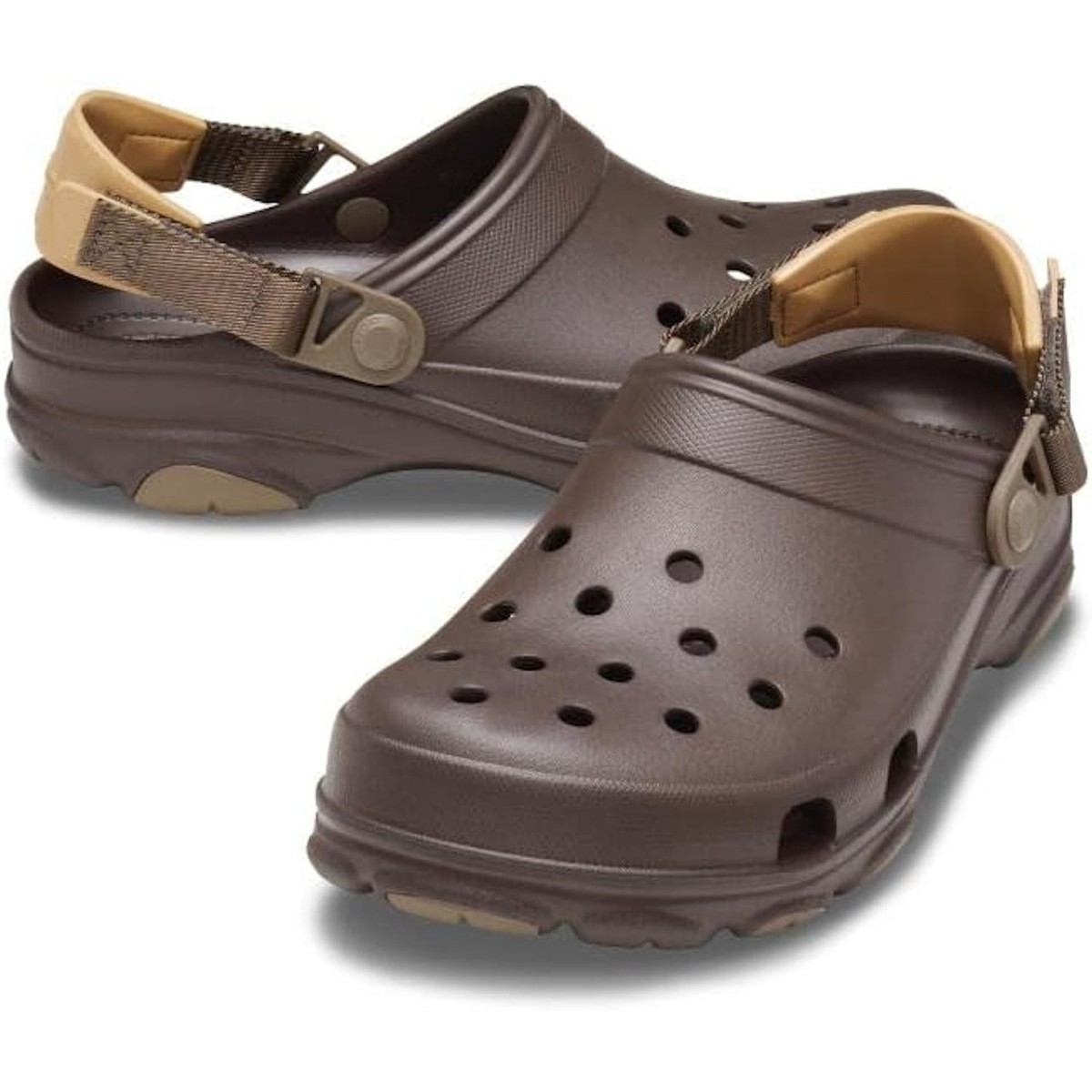 Crocs All Terrain Unisex Clogs Adjustable Turbo Strap Espresso Mens  Womens 10