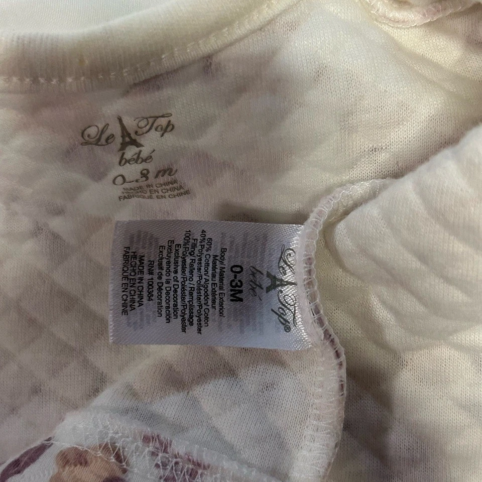 Chaqueta Le Top Bebe Floral con Botones - Crema y Rosa Foto 3 de 3