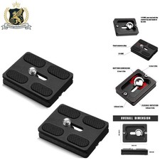 2-Pack Aluminum Quick Release Plates for DSLR Tripods - 1/4''-20 Compatibility