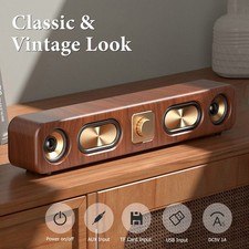 Bluetooth Computer Speaker Vintage Soundbar Stereo Bass Sound for Laptop Desktop