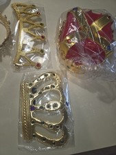 Gold Costume Crowns  Tiaras Princess Theme with Jewels Faux Gemstones