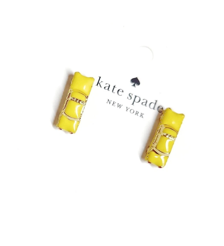Pendientes Kate Spade Hit The City Taxi Amarillo Multi Circonita Cúbica KJ702 NUEVOS CON ETIQUETAS Foto 3 de 4