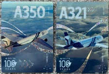 DELTA AIR LINES PILOT TRADING CARDS TWO CARDS RARE 100 YEARS CARD 77 AND 78