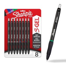 S-Gel Pens, Medium Point (0.7mm), Assorted Ink Colors, 8 Count - Ideal for Wr...