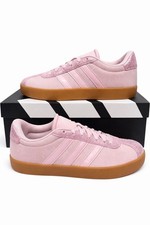 Adidas VL Court 3.0 K Girls Size 4 Pink Gum Sole Sneakers