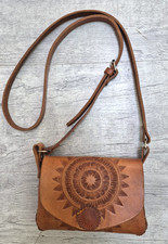 NWOT Hand Tooled Brown Leather Crossbody Purse Hand Crafted