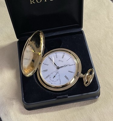 *TOP* Royce Taschenuhr ETA 6498 - Handaufzug Savonette Goldfarbene Uhr
