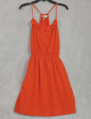 BCBGeneration Junior's Short Orange Strappy Slip Dress Size Small (Runs XS)