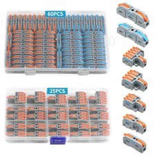 85 Pcs Lever Wire Connectors, Mini Push-in Quick Connectors, Heat Resistant N...