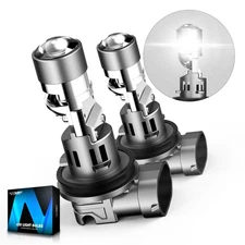 NOVSIGHT 2Pcs H11 H8 Bi-LED Projector Lens Headlight Retrofit Low Beam Bulbs Kit