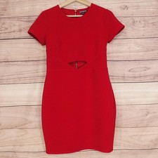 Express Dress Womens SP Petite Red Cutout Bodycon Short Party Cocktail