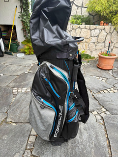 Porsche Golftasche Car Bag Schwarz/Grau/Blau gebraucht
