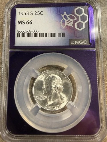 1953-S 25c US Quarter- NGC MS66 - Trader Bea Purple Core