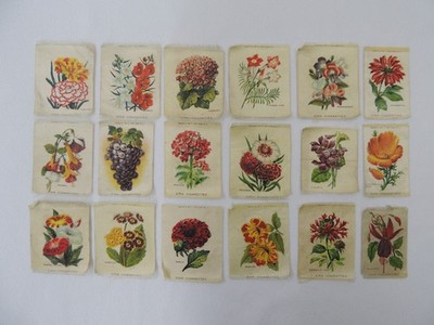 (18) Antique Vintage Zira Cigarettes Tobacco Silk Inserts FLOWERS