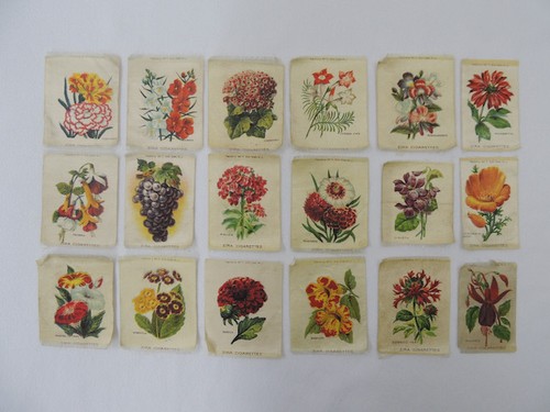 (18) Antique Vintage Zira Cigarettes Tobacco Silk Inserts FLOWERS