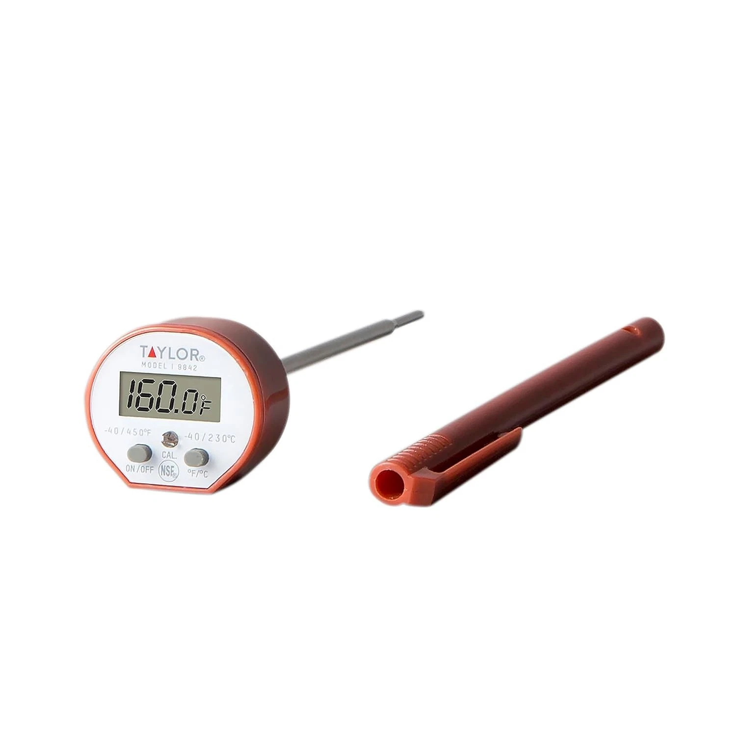 Digital Waterproof Meat Thermometer for Cooking, BBQ, Grilling, Baking, Red