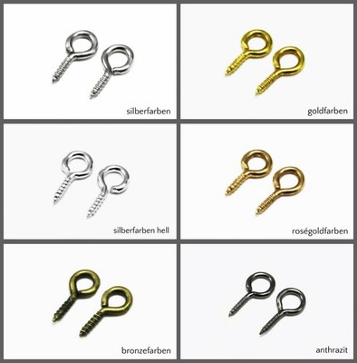 Schraubösen 4x9/5x11/6x13mm Anhänger Ösenschrauben Ringschrauben Stiftösen, S61