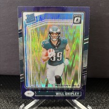 2024 Panini Donruss Optic - Rated Rookie Will Shipley #298 Purple Shock Prizm
