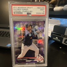 Bowman 2017 Draft Chrome Gleyber Torres #BDC-200 Purple /250 PSA 9 Yankees