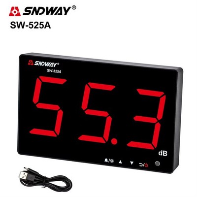 Sndway Digital Sound level Meter 30~130db Large Screen Display LCD Wall hanging