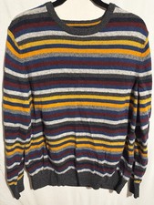 American Eagle XL Athletic Fit Striped Crewneck Sweater Mens Multicolor Knit