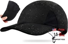 Foldable Lightweight Baseball Cap, Breathable Quick Dry UPF 50 Sun 1 Black