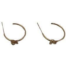 14 K Gold NEW Butterfly Hoop Earrings 11.8mm D. .4g Dainty Simply Pretty