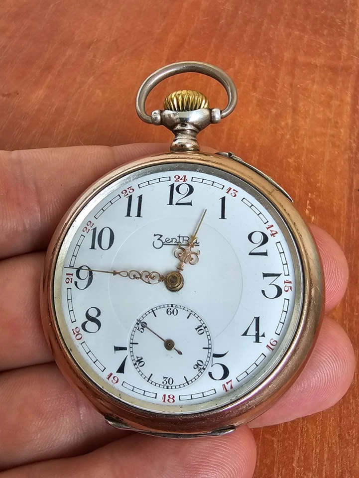 Reloj Bolsillo Vintage ZENTRA 86 Caja 800 Plata Muestra NO FUNCIONA!!! Foto 2 de 4