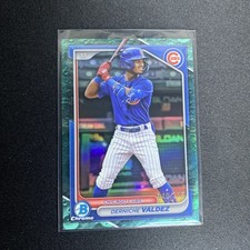 DERNICHE VALDEZ 2024 BOWMAN CHROME DRAFT AQUA LUNAR CUBS /125 