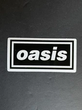 Oasis Mini Sticker B&W Logo 90s Britpop Music Band Decal UK for Laptop etc New!