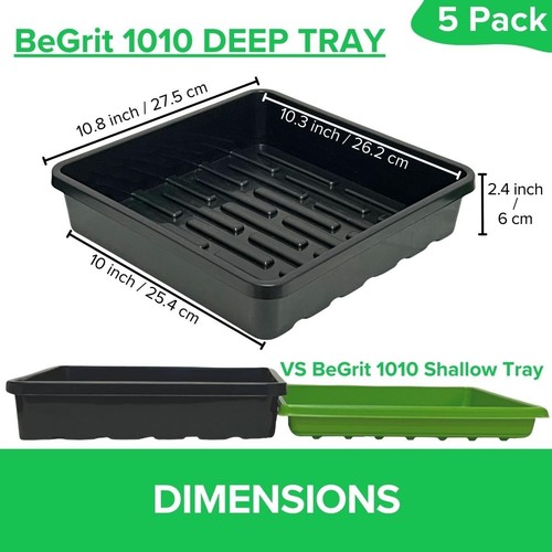 1010 Growing Trays Extra Strength Seed Tray 10" x 10" Without Drain Holes for... - Picture 2 of 6