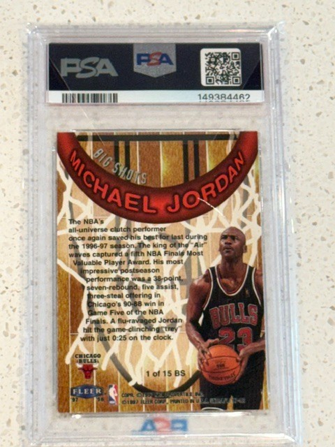 1997 FLEER ULTRA BIG SHOTS #1 MICHAEL JORDAN PSA 9 MINT view 3