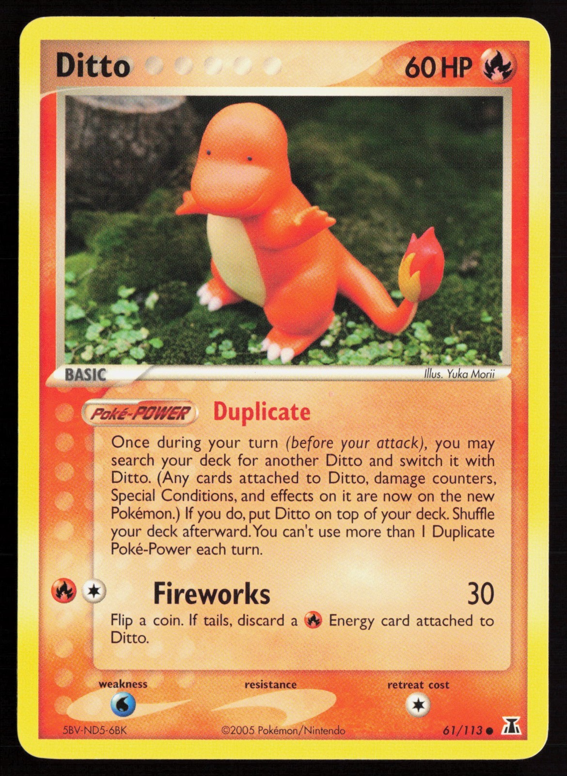 2005 Pokemon Delta Species Ditto - 61/113 (Charmander) NM Yuka Morii Art