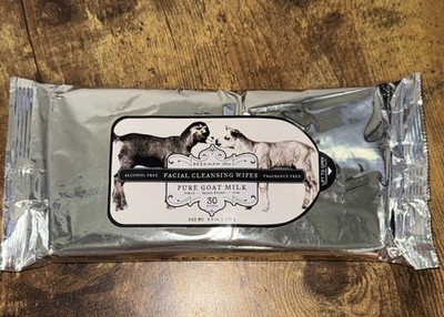 Beekman Facial Cleansing Wipes - Pure Goat Milk - Unscented - 30 Count 6 Oz NEW