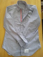 NWOT Thom Browne Navy Oxford Grosgrain Placket Button Down TB2