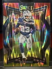 2024 Panini Select - Concourse Rico Dowdle #90 Red & Yellow Shock Prizm