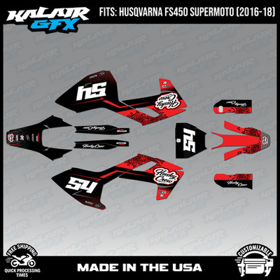 Graphics Kit for Husqvarna FS450 Supermoto (2016-2018) Fatality-RED