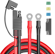 SAE Battery Connector, SAE to O Ring Terminal Harness 10AWG 2Pin Quick Disconnec