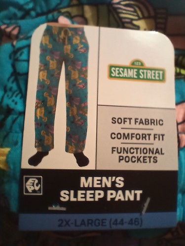 Men's Size L Sesame Street Pajama Lounge Pants 100% Cotton New W/Tags So Comfy - Picture 1 of 5