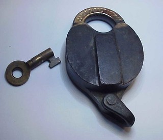 Vintage Brass Corbin Cabinet Lock Co Padlock with Key WORKING